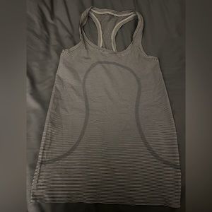 Lululemon swiftly tech racerback tank top. Like new. Grey stripes.